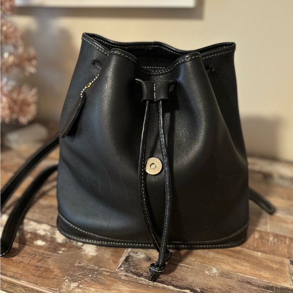 Vintage Coach Bleecker Backpack Drawstring Flap Bag Black Leather 9315  Restored